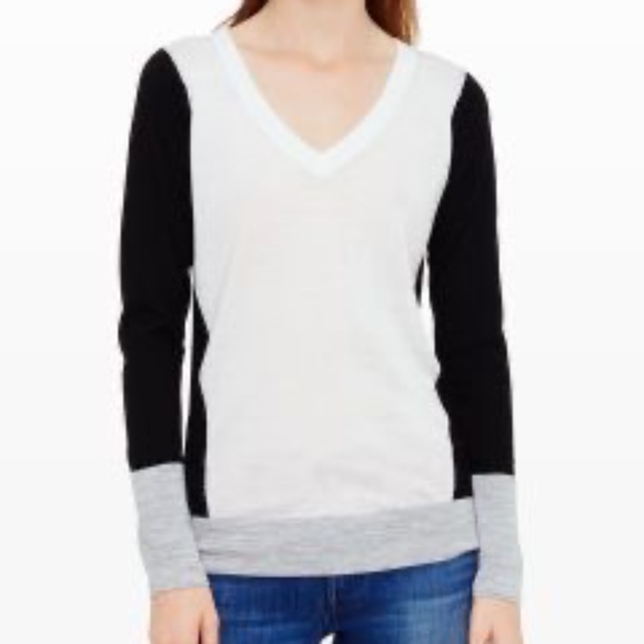 Club Monaco Agnes Merino Wool Colour Block Sweater, XS - Picture 3 of 11